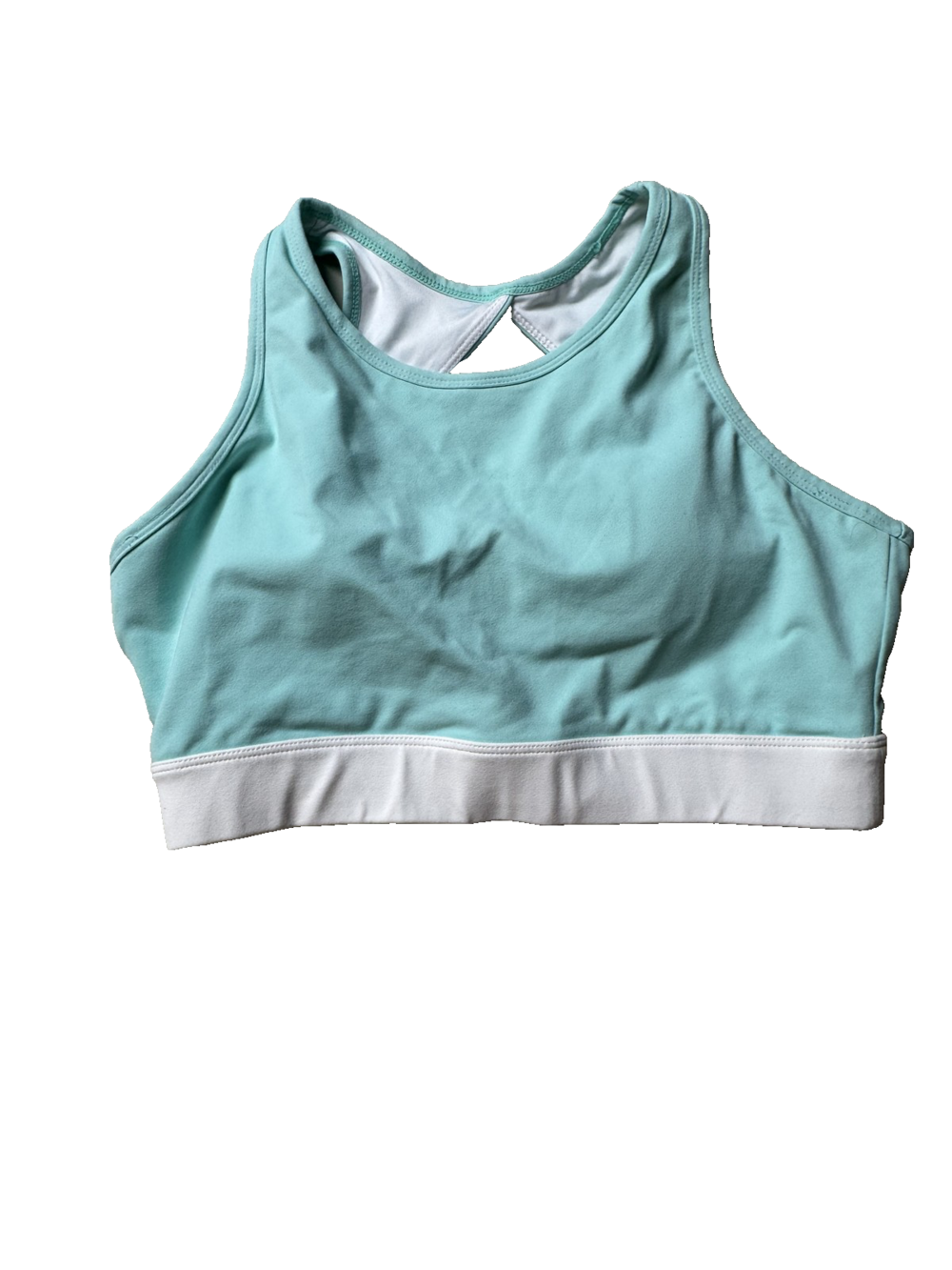 NVGTN Sports Bra Womens Medium Blue White Racerback Activewear Padded Gym Top